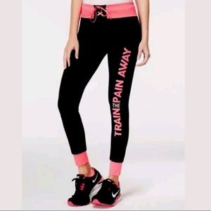 NEW Energie Mid-Rise Workout Legging Pant size L - “Train the Pain Away”